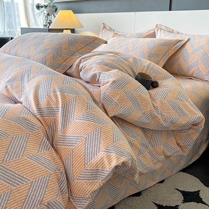 91家纺网 家纺一手货源 找家纺 （总）（买家秀 长期款不断货）100s高支密新疆长绒棉磨毛印花被套高色织磨毛床单磨毛床笠磨毛三件套-被套