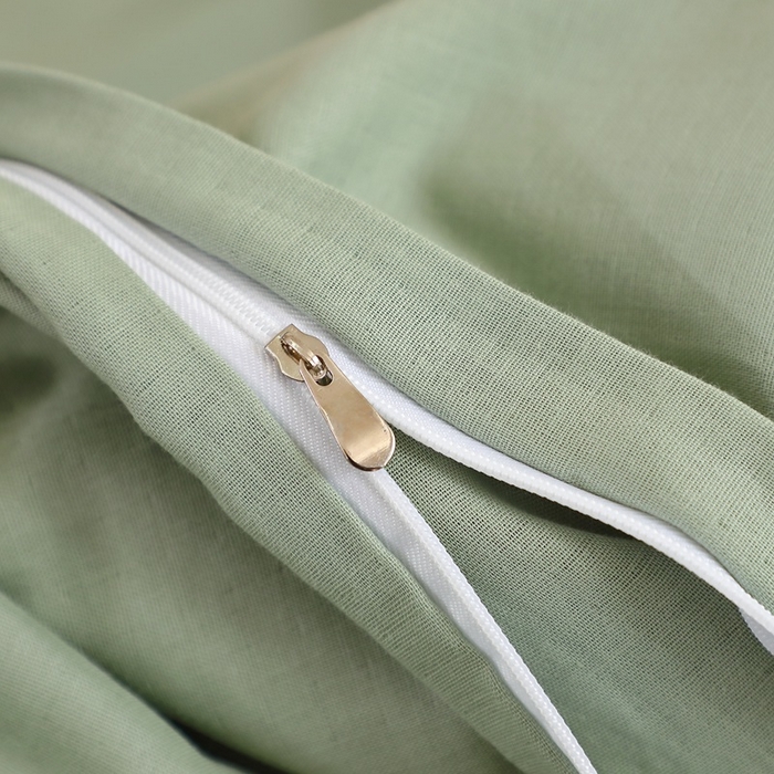 91家纺网 家纺一手货源 找家纺 晶缦家纺 2025新款纯棉纯色全棉双层纱系列单被套 觅琳-嫩荷绿