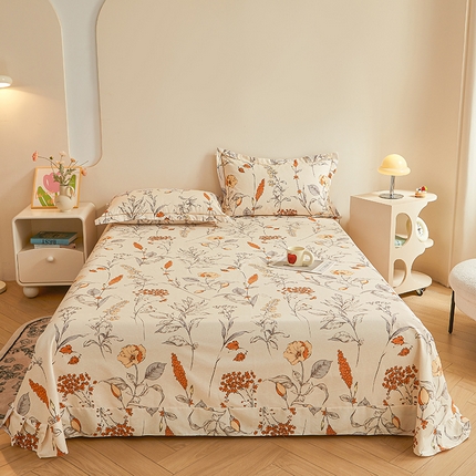 91家纺网 家纺一手货源 找家纺 （总）（买家秀 长期款不断货）100s高支密新疆长绒棉磨毛印花被套高色织磨毛床单磨毛床笠磨毛三件套-床单