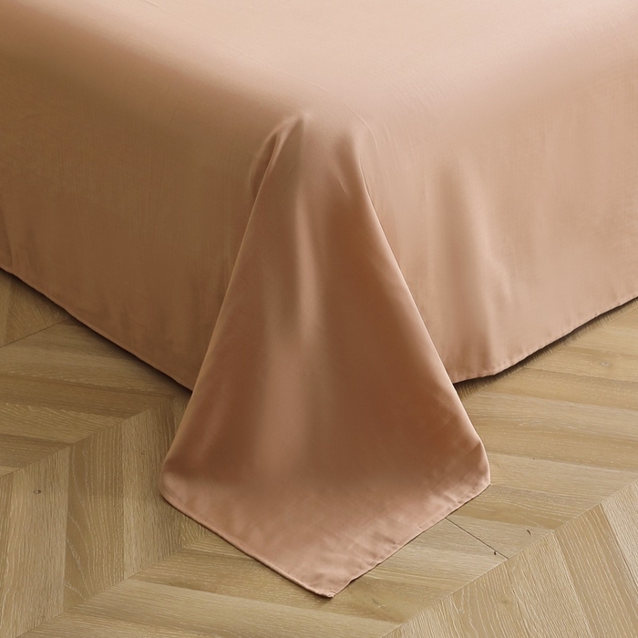 91家纺网 家纺一手货源 找家纺 晶缦家纺 2025新款纯棉纯色全棉双层纱系列单床单 觅琳-朱颜酡