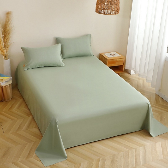 91家纺网 家纺一手货源 找家纺 晶缦家纺 2025新款纯棉纯色全棉双层纱系列单床单 觅琳-嫩荷绿