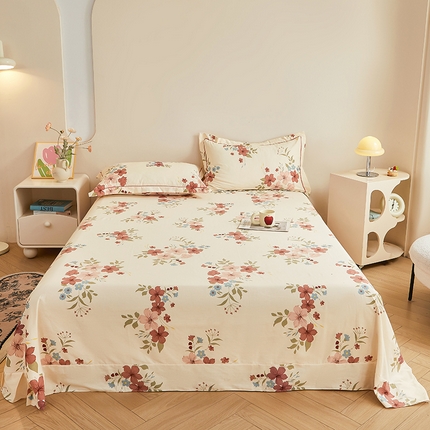 91家纺网 家纺一手货源 找家纺 （总）（买家秀 长期款不断货）100s高支密新疆长绒棉磨毛印花被套高色织磨毛床单磨毛床笠磨毛三件套-床单