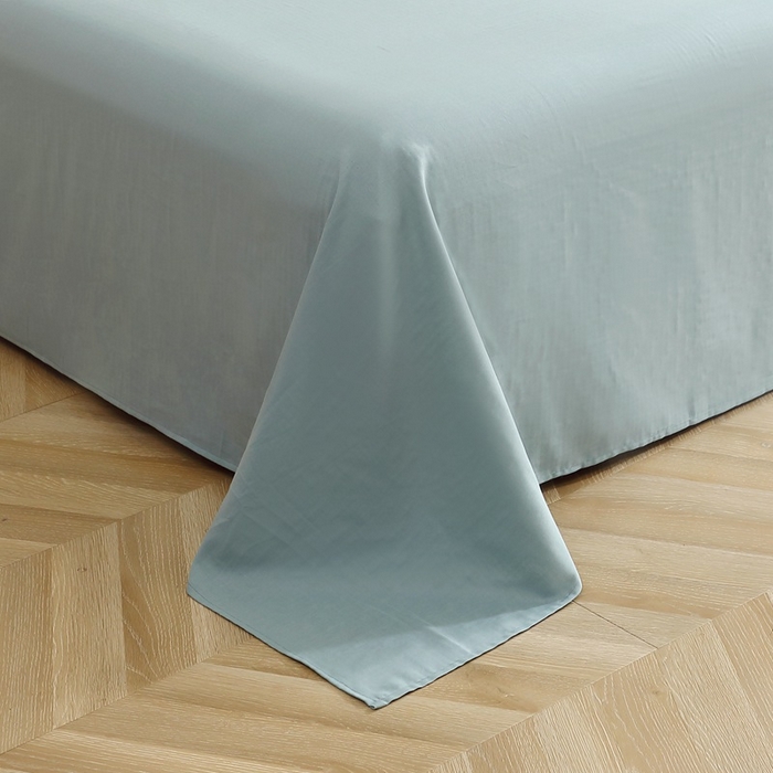 91家纺网 家纺一手货源 找家纺 晶缦家纺 2025新款纯棉纯色全棉双层纱系列单床单 觅琳-桃青蓝