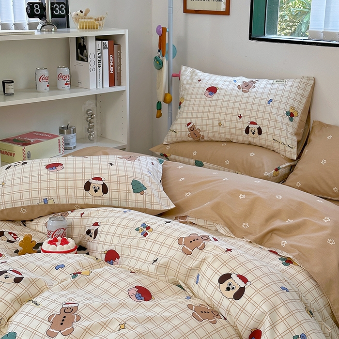 91家纺网 家纺一手货源 找家纺 （买家秀爆款花型长期款不断货）A类母婴级13372纯棉四件套40支全棉四件套学生三件套宿舍萌趣卡通 萌趣