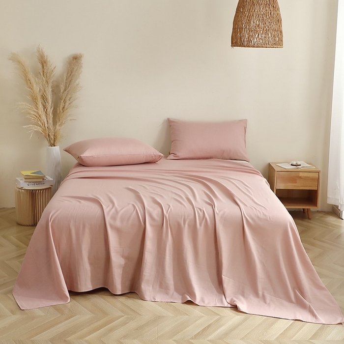 91家纺网 家纺一手货源 找家纺 晶缦家纺 2025新款纯棉纯色全棉双层纱系列单床单 觅琳-海天霞