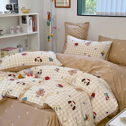 91家纺网 家纺一手货源 找家纺 （买家秀爆款花型长期款不断货）A类母婴级13372纯棉四件套40支全棉四件套学生三件套宿舍萌趣卡通 萌趣