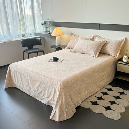 91家纺网 家纺一手货源 找家纺 （总）（买家秀 长期款不断货）100s高支密新疆长绒棉磨毛印花被套高色织磨毛床单磨毛床笠磨毛三件套-床单