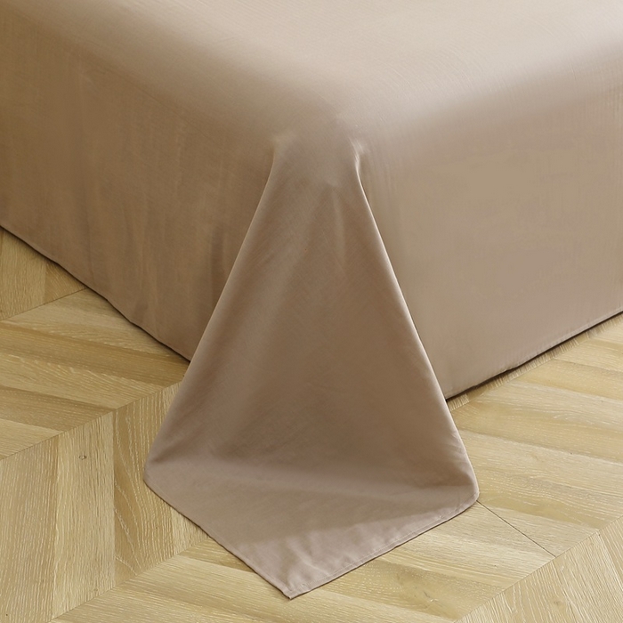 91家纺网 家纺一手货源 找家纺 晶缦家纺 2025新款纯棉纯色全棉双层纱系列单床单 觅琳-浅卡其