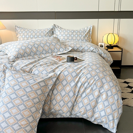 91家纺网 家纺一手货源 找家纺 （总）（买家秀 长期款不断货）100s高支密新疆长绒棉磨毛印花被套高色织磨毛床单磨毛床笠磨毛三件套-四件套