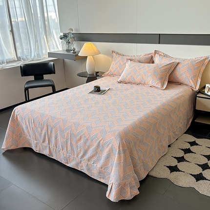 91家纺网 家纺一手货源 找家纺 （总）（买家秀 长期款不断货）100s高支密新疆长绒棉磨毛印花被套高色织磨毛床单磨毛床笠磨毛三件套-床单