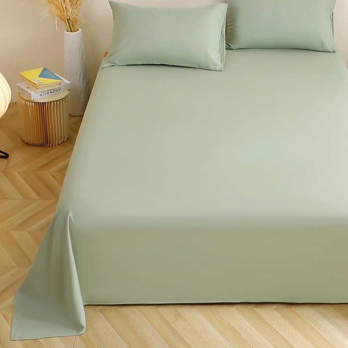 91家纺网 家纺一手货源 找家纺 晶缦家纺 2025新款纯棉纯色全棉双层纱系列单床单 觅琳-嫩荷绿