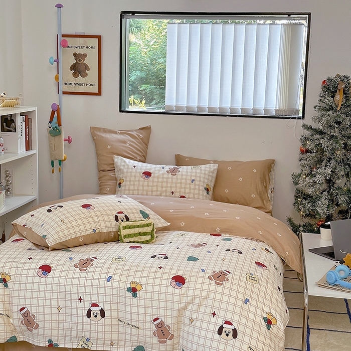 91家纺网 家纺一手货源 找家纺 （买家秀爆款花型长期款不断货）A类母婴级13372纯棉四件套40支全棉四件套学生三件套宿舍萌趣卡通 萌趣