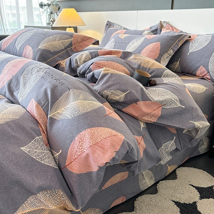 91家纺网 家纺一手货源 找家纺 （总）（买家秀 长期款不断货）100s高支密新疆长绒棉磨毛印花被套高色织磨毛床单磨毛床笠磨毛三件套-被套