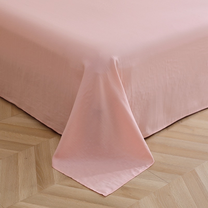 91家纺网 家纺一手货源 找家纺 晶缦家纺 2025新款纯棉纯色全棉双层纱系列单床单 觅琳-暮云粉