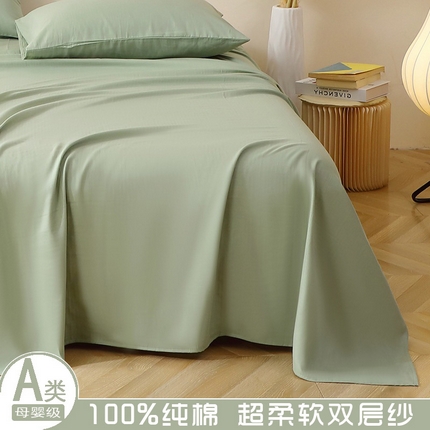 91家纺网 家纺一手货源 找家纺 （总）晶缦家纺 2025新款纯棉纯色全棉双层纱系列单床单单件/母婴级单品床单被单春夏季四季通用