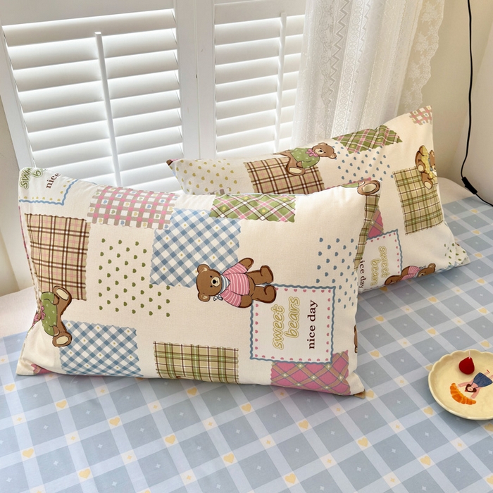 91家纺网 家纺一手货源 找家纺 （买家秀爆款花型长期款不断货）A类母婴级13372纯棉四件套40支全棉四件套学生三件套宿舍萌趣卡通 伯格小熊