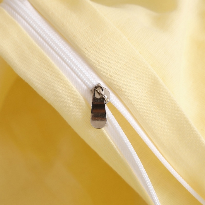 91家纺网 家纺一手货源 找家纺 晶缦家纺 2025新款纯棉纯色全棉双层纱系列单被套 觅琳-浅蜜黄