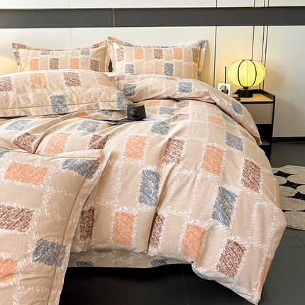 91家纺网 家纺一手货源 找家纺 （总）（买家秀 长期款不断货）100s高支密新疆长绒棉磨毛印花被套高色织磨毛床单磨毛床笠磨毛三件套-四件套