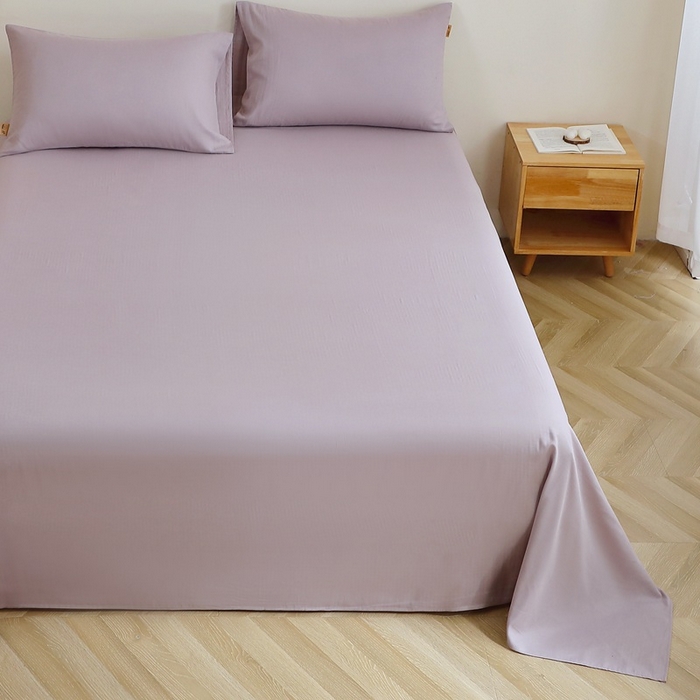 91家纺网 家纺一手货源 找家纺 晶缦家纺 2025新款纯棉纯色全棉双层纱系列单床单 觅琳-浅藤紫