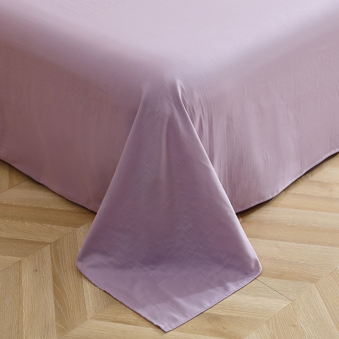 91家纺网 家纺一手货源 找家纺 晶缦家纺 2025新款纯棉纯色全棉双层纱系列单床单 觅琳-木槿紫