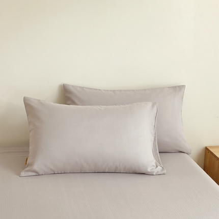 91家纺网 家纺一手货源 找家纺 晶缦家纺 2025新款纯棉纯色全棉双层纱系列单枕套 觅琳-暖藕灰