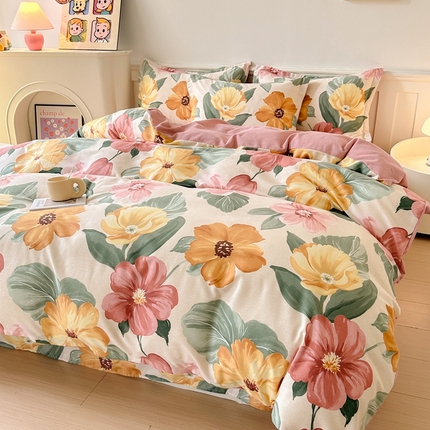 91家纺网 家纺一手货源 找家纺 （总）2024新款加厚全棉生态磨毛套件及单品--四件套