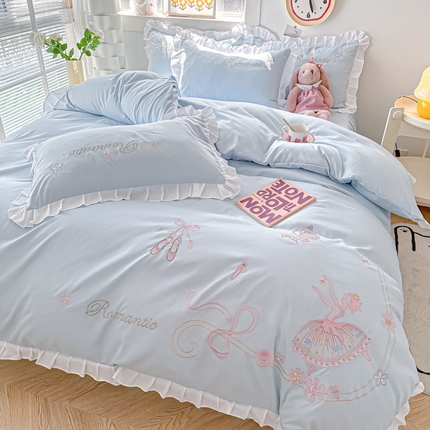 91家纺网 家纺一手货源 找家纺 （总）（买家秀爆款花型长期款不断货）A类ins风花边刺绣四件套毛巾绣四件套四件套绣花四件套纯棉全棉四件套