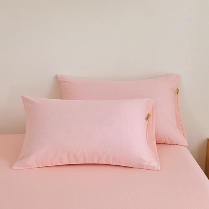 91家纺网 家纺一手货源 找家纺 （总）晶缦家纺 2025新款纯棉纯色全棉双层纱系列单枕套单件/48*74母婴级30*50婴儿童枕套40*60cm