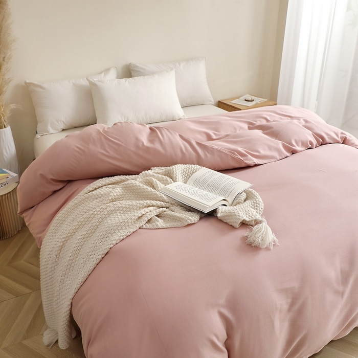 91家纺网 家纺一手货源 找家纺 晶缦家纺 2025新款纯棉纯色全棉双层纱系列单被套 觅琳-海天霞