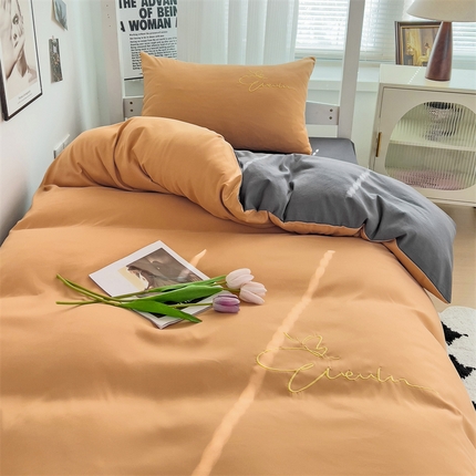 91家纺网 家纺一手货源 找家纺 （总）（买家秀 爆款花色不断货）A类母婴级纯棉磨毛四件套磨毛刺绣四件套全棉磨毛四件套纯色双拼四件套-三件套