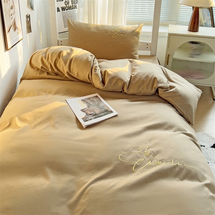 91家纺网 家纺一手货源 找家纺 （总）（买家秀 爆款花色不断货）A类母婴级纯棉磨毛四件套磨毛刺绣四件套全棉磨毛四件套纯色双拼四件套-三件套