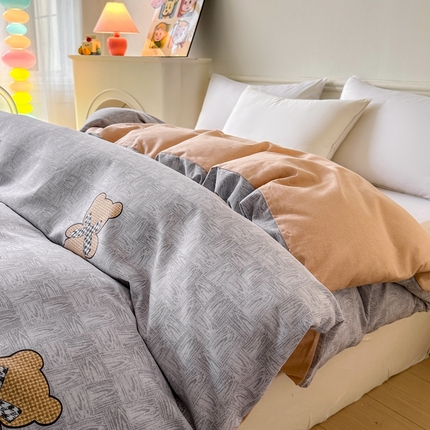 91家纺网 家纺一手货源 找家纺 （总）2024新款加厚全棉生态磨毛套件及单品--单被套