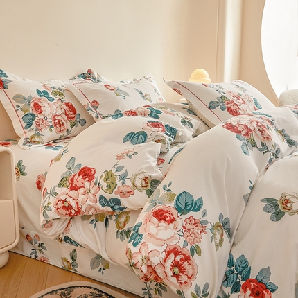 91家纺网 家纺一手货源 找家纺 （总）（买家秀 长期款不断货）100s高支密新疆长绒棉磨毛印花被套高色织磨毛床单磨毛床笠磨毛三件套-被套