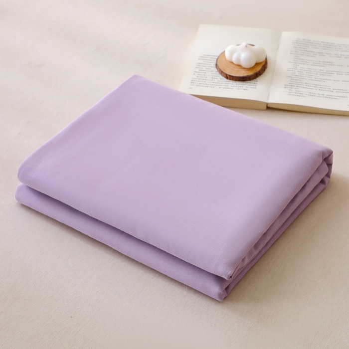 91家纺网 家纺一手货源 找家纺 晶缦家纺 2025新款纯棉纯色全棉双层纱系列单枕套 觅琳-木槿紫