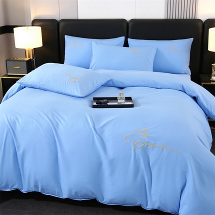 91家纺网 家纺一手货源 找家纺 （总）（买家秀 爆款花色不断货）A类母婴级纯棉磨毛四件套磨毛刺绣四件套全棉磨毛四件套纯色双拼四件套-四件套