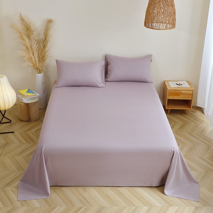 91家纺网 家纺一手货源 找家纺 晶缦家纺 2025新款纯棉纯色全棉双层纱系列单床单 觅琳-浅藤紫