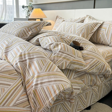 91家纺网 家纺一手货源 找家纺 （总）（买家秀 长期款不断货）100s高支密新疆长绒棉磨毛印花被套高色织磨毛床单磨毛床笠磨毛三件套-被套