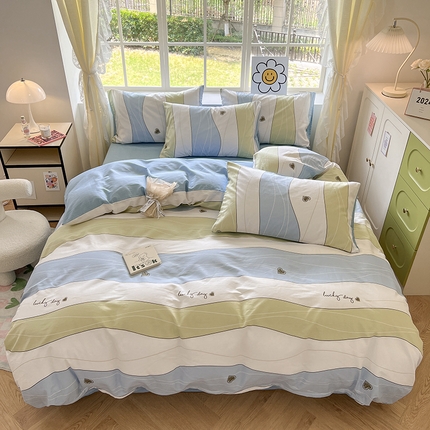 （买家秀 爆款花型 不断货）13372纯棉四件套全棉四件套卡通四件套儿童三件套学生宿舍三件套学生套件 青春【全棉 吸湿排汗 亲肤透气】