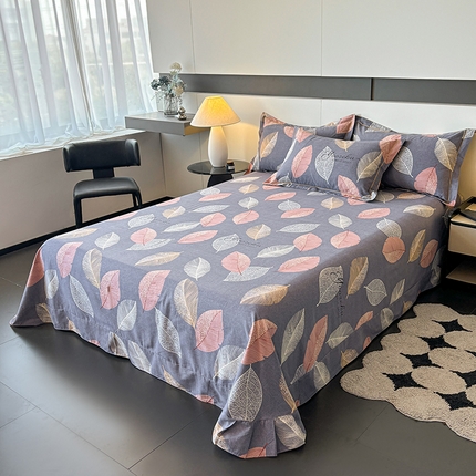 91家纺网 家纺一手货源 找家纺 （总）（买家秀 长期款不断货）100s高支密新疆长绒棉磨毛印花被套高色织磨毛床单磨毛床笠磨毛三件套-床单