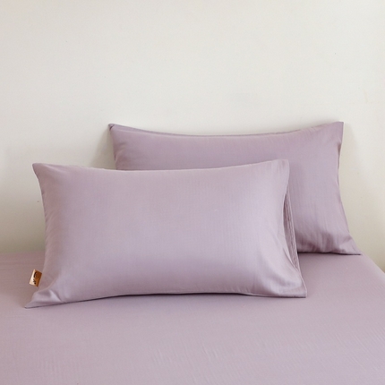 晶缦家纺 2025新款纯棉纯色全棉双层纱系列单枕套 觅琳-浅藤紫