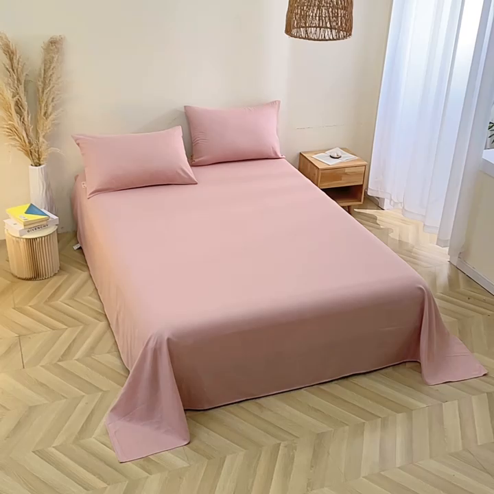 91家纺网 家纺一手货源 找家纺 （总）晶缦家纺 2025新款纯棉纯色全棉双层纱系列单床单单件/母婴级单品床单被单春夏季四季通用