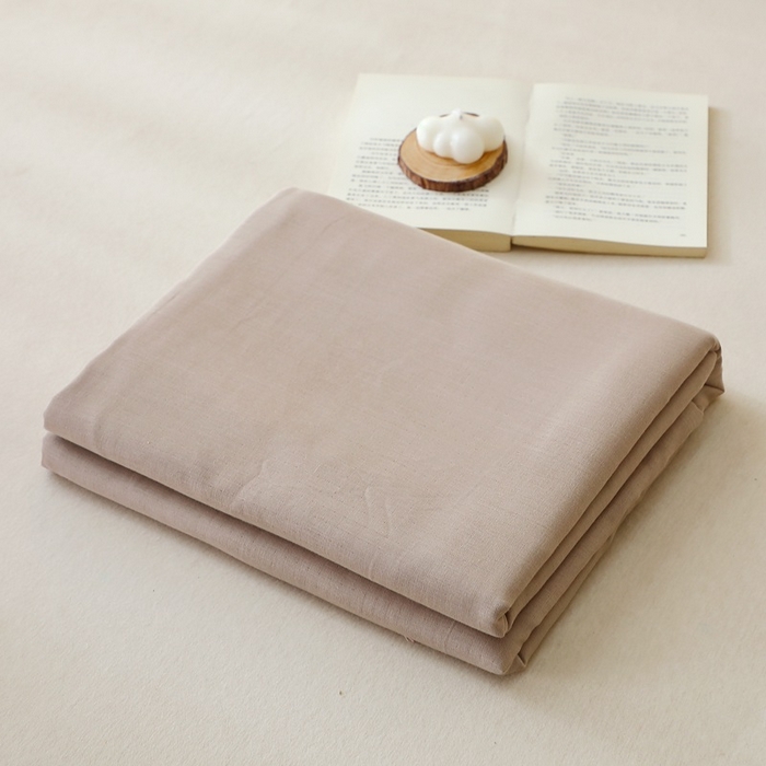 91家纺网 家纺一手货源 找家纺 晶缦家纺 2025新款纯棉纯色全棉双层纱系列单枕套 觅琳-浅卡其