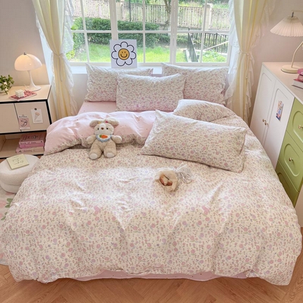 （买家秀 爆款花型 不断货）13372纯棉四件套全棉四件套卡通四件套儿童三件套学生宿舍三件套学生套件 精灵兔【全棉 吸湿排汗 亲肤透气】