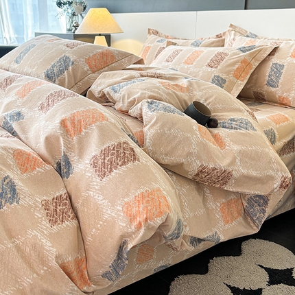 91家纺网 家纺一手货源 找家纺 （总）（买家秀 长期款不断货）100s高支密新疆长绒棉磨毛印花被套高色织磨毛床单磨毛床笠磨毛三件套-被套