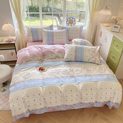 （买家秀 爆款花型 不断货）13372纯棉四件套全棉四件套卡通四件套儿童三件套学生宿舍三件套学生套件 庄园秘境【全棉 吸湿排汗 亲肤透气】