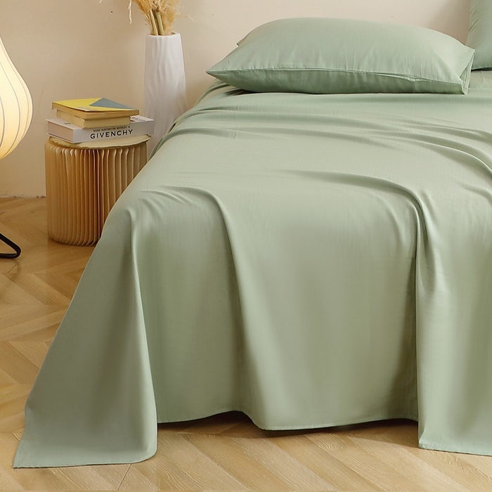 91家纺网 家纺一手货源 找家纺 晶缦家纺 2025新款纯棉纯色全棉双层纱系列单床单 觅琳-嫩荷绿