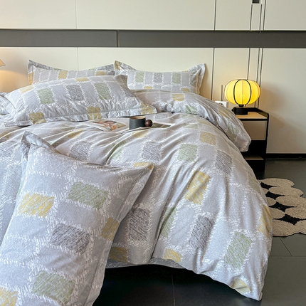 91家纺网 家纺一手货源 找家纺 （总）（买家秀 长期款不断货）100s高支密新疆长绒棉磨毛印花被套高色织磨毛床单磨毛床笠磨毛三件套-四件套