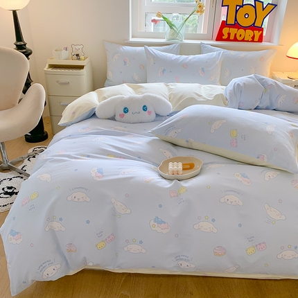 91家纺网 家纺一手货源 找家纺 （总）（买家秀 爆款花型 不断货）正版三丽鸥四件套库咯米13372纯棉全棉四件套儿童三件套学生宿舍三件套