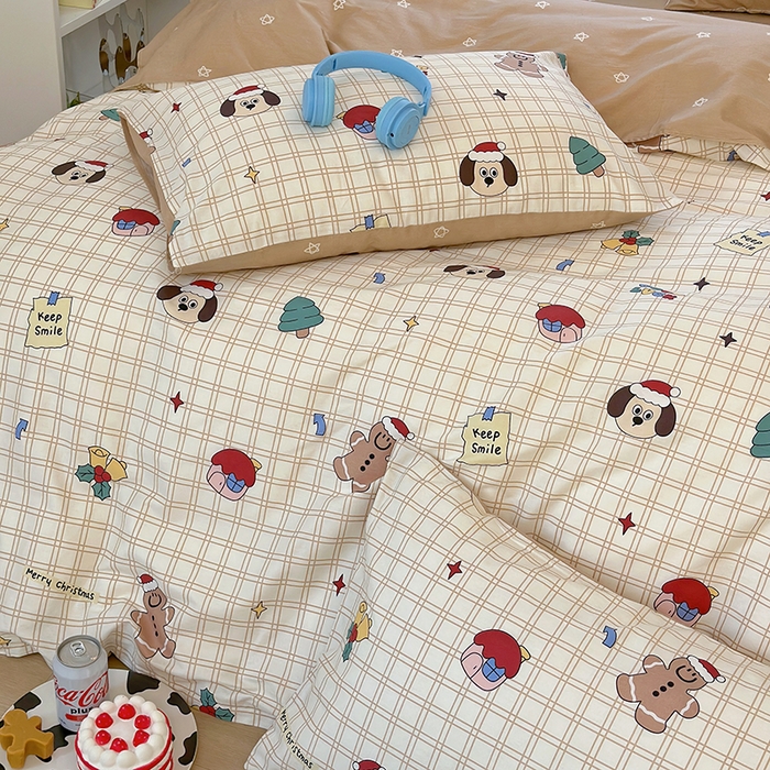 91家纺网 家纺一手货源 找家纺 （买家秀爆款花型长期款不断货）A类母婴级13372纯棉四件套40支全棉四件套学生三件套宿舍萌趣卡通 萌趣