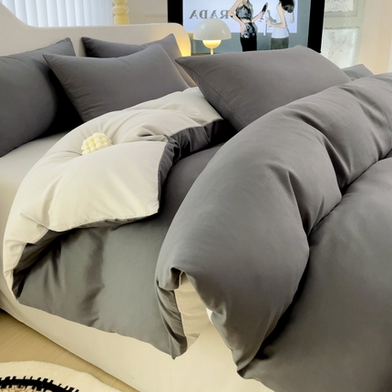 91家纺网 家纺一手货源 找家纺 （总）（买家秀爆款花色不断货）A类母婴级纯棉磨毛四件套全棉磨毛三件套纯棉四件套全棉四件套磨毛纯色双拼四件套